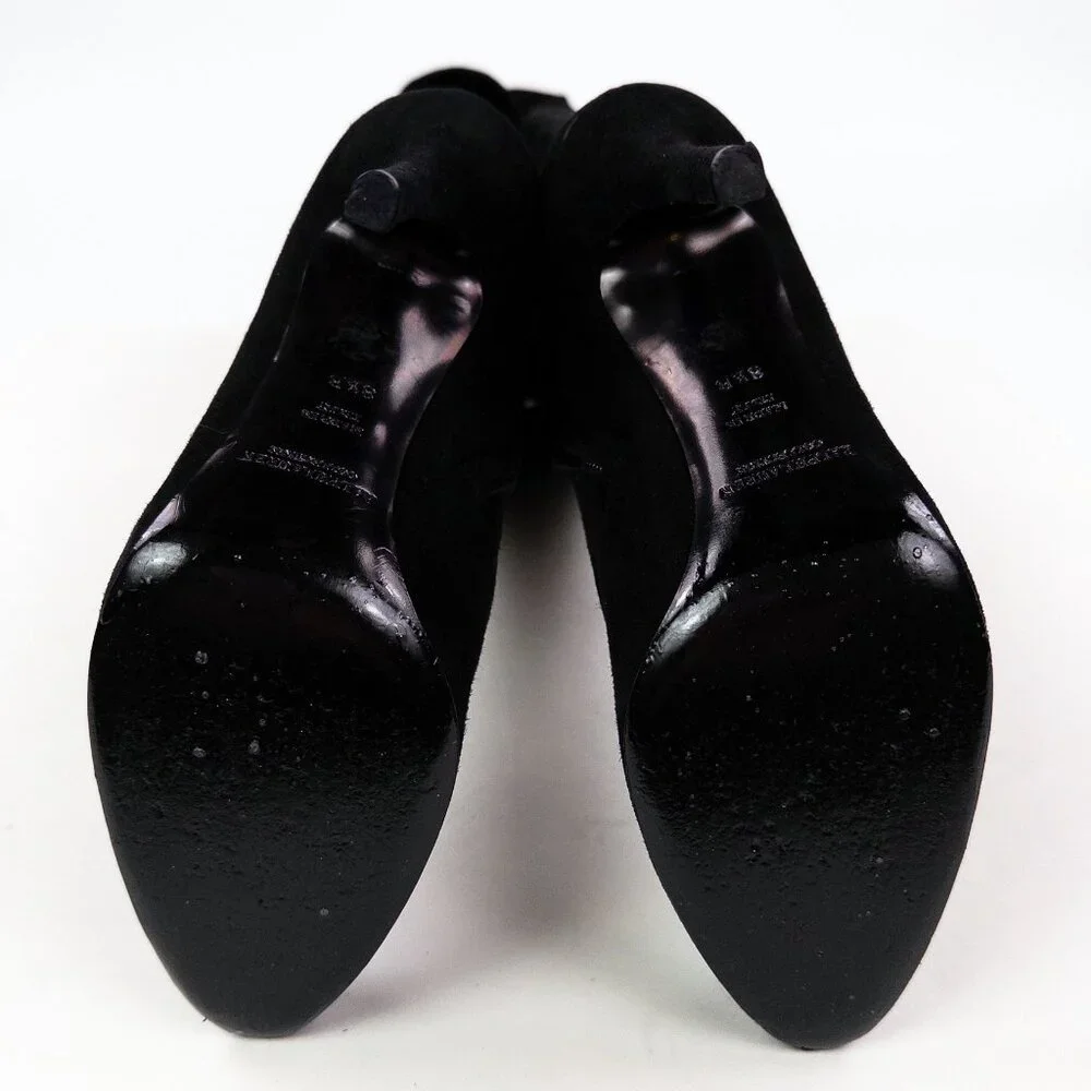 Ralph Lauren Collection Purple Label Tall Suede Heeled Boots - Picture 9 of 14